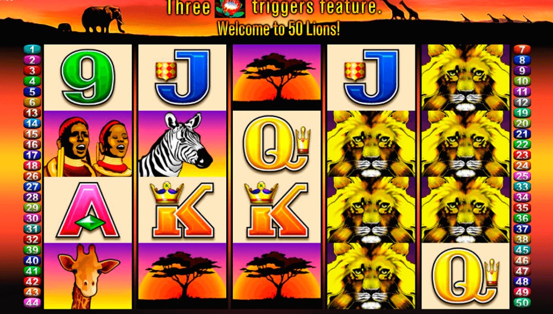 Review 50 Lions Slot Machine 3